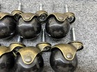2 Inch Ball Casters Wheels Brass Vintage Antique Furniture Caster Set Of 8