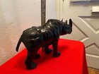 Leather Cover Black Rhino Rhinoceros Figurine Statue 