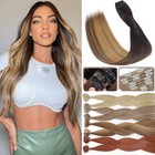 100  Full Head 8pcs Clip In Hair Extensions Real Natural As Human Thick Balayage