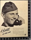 Bell Telephone System Returning Service Man Wwii Vintage Print Ad 1945