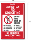 No Soliciting Sign No Exceptions Don t Knock Front Door Home Business Security