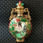 Antique Chinese Snuff Bottle Collection Inlaid Painted Noctilucent