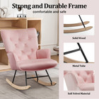 Nursery Rocking Chair comfy Velvet Fabric Glider Rocker For Living Room  Bedroom