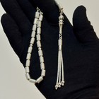 925 Sterling Silver  Islamic Prayer Beads  Capsule Diammond Cut Rosary Tasbih