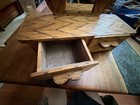 Vintage Folk Art Tramp Art Matchstick Jewelry Box With Mirror