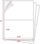 50 Shipping Mailing Labels 8 5x5 5 Half Sheet Rounded Self Adhesive 2 Per Sheet