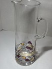 Vintage Mcm Blown Glass Martini Cocktail Pitcher W  13 5    Teardrop Stirrer