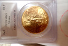 1921 Mexico Gold 50 Pesos 1 2057 Oz    agw  Centenario Pcgs Ms63 Key Date