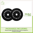 Flexwave 35lb Olympic Bumper Plates Pair  2-inch Rubber Olympic Weight Plates Wi