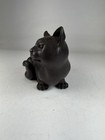 Antique Japanese Seated Cat Bronze Okimono Figurine Meiji Taisho Era Sculpture