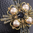 Vintage Flower Sparkling Rhinestones Brooch Pin Women Holiday Fashion Gift