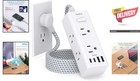 Compact 10-outlet Surge Protector With Wall Mount  Usb C   Usb Ports For Travel