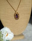 Early 1800s Antique Rare Georgian Pinchbeck Amethyst Paste Stone Necklace