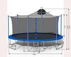 14 Ft Trampoline With Safety Enclosure Net Spring Pad  Ladder Basketball Hoop