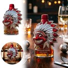 Vintage-style Native Chief Whiskey Tequila Glass Liquor Bottle Decanter