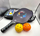 Pickleball Paddle Set 2 Graphite Paddles 4 Balls Carrying Case Usa Approved