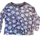 Women s Nautica Pajama Set Xl Blue Snowflake Fleece Size Xl Warm Loungwear