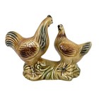 Vintage Rooster And Hen Single Ceramic Figurine Made In Brazil 6x8x3  Euc