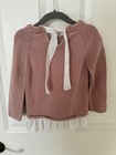 Jamie Kay Dusty Rose Knit Sweater Ruffle Hem Back Tie 2y - Good