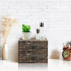 Office Desk Organizer Drawers Dark Brown Vintage 2pcs set Small Wood Desktop    