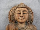 Buddha Statue Real Wood Hand Carved 12  Sitting In Lotus Position Zen