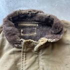 Vintage 40s Usn N-1 Deck Jacket Alpaca Lined Thrashed Khaki Military Wwii 24x26