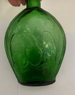 Vintage Clevenger Bros  Nj Green Glass Eagle Grapes Quart Size Bottle   Flask