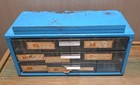 Vintage Akro-mils 3 Drawer Cabinet Blue Metal Small Parts Storage Bin Organizer