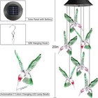 Solar Wind Chimes Lights 6 Led Color Changing Hanging Hummingbird Garden Lamp