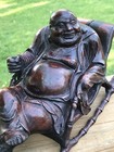 Qing Period Rocking Buddha Carved Rosewood Antique 10 5  Unusual Chinese