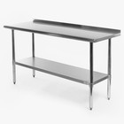 Stainless Steel 60  X 24  Nsf Kitchen Restaurant Work Prep Table With Backsplash