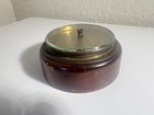 Vintage Atco German Aneroid Barometer 4 25    Brass Dial Wood Weather Gauge