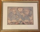 Exquisite Antique World Map R   J Ottens Mappe Monde Framed Excellent Condition