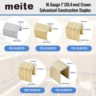 Meite 16 Gauge 1-inch Crown 1-1 2  Length Staples Galvanized P-type Heavy Duty