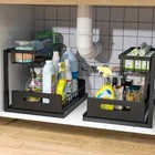 2 Tier Under Sink Organizer Sliding Storage Drawer For Kitchen Bathroom Cabinet