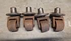 C1900 Antique Piano Swivel Casters Vintage Cast Iron Furniture Wheels 4pc Lot