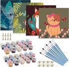 Paint By Numbers Kit For Kids  4-pack Cute Sloth Fox Cat Squirrel Animal