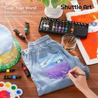 Fabric Paint  15 X 12ml Tubes Permanent Soft Fabric Paint With 3 Brushes  Non-to