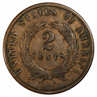 1864 Large Motto Two Cent Union Shield 2c Raw