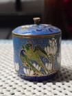 Vtg Miniature Chinese Cloisonne Pot Spice Snuff  Trinket Jar Birds 