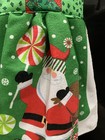 Handmade Hanging Dish Towel Christmas Santa Green