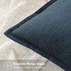 Miulee Decorative Linen Lumbar Pillow Covers 12x20 Navy Blue Boho Farmhouse