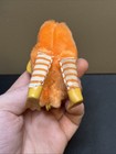 Vintage Pencil Hugger Clip-on Finger Duck Plush Stethoscope Grabber Toy Orange