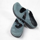 Klogs Blue Suede Shoes Women s 8m Mules Slip Ons Leather Non Mark Slip Resistant
