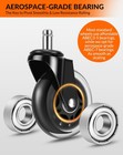 Ovllan Office Chair Wheels  Outstanding Replacement Roller Blade Transparent 