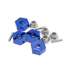 Urcmax 4pcs Aluminum 14mm Hex Hubs Wheel M4  X X 6mm  Dark Blue 