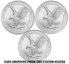 Lot Of 3 - 2024  1 American Silver Eagle 1 Oz Bu