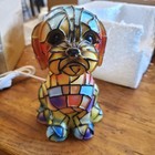 Stained Glass Shih Tzu Dog Night Light - 3d Resin Animal Table Lamp