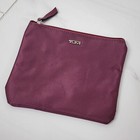 Tumi For Delta Zippered Travel Bag 6 5  W X 6  H Toiletries Cosmetics Grape Plum