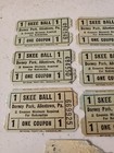 7 Lot Very Rare Vintage Original Early Dorney Park Pa Skee Ball Coupons Tickets 